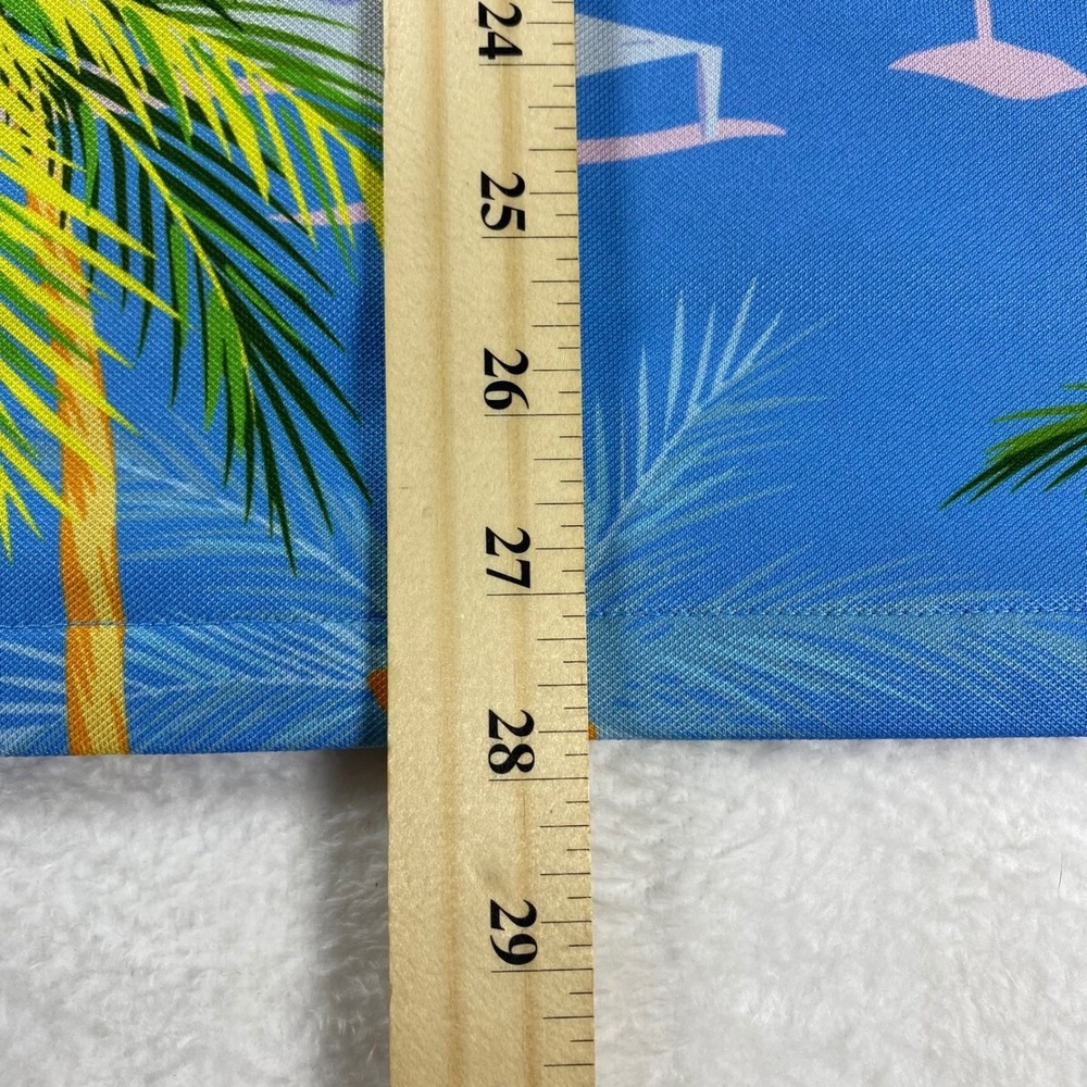 Bad Birdie Men's Blue Palm Tree Tropical Hawaiian Golf Polo Shirt Size L - Picture 5 of 7